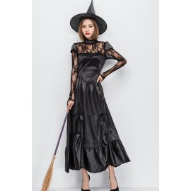 Black Lace Dress Witch Halloween Apparel