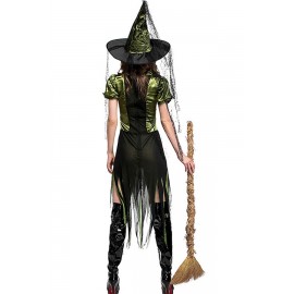 Green Beautiful Witch Dress Cosplay Apparel