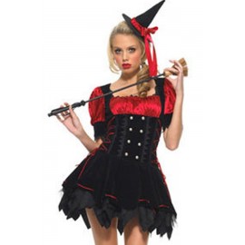 Black Red Beautiful Witch Apparel