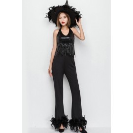 Black Beautiful Two Piece Halloween Witch Cosplay Apparel