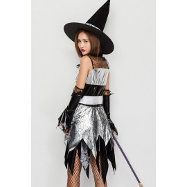 Black Silver Beautiful Dress Gothic Wicked Witch Apparel