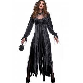 Black Tattered Dress Horror Corpse Bride Halloween Apparel