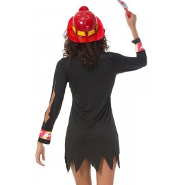Black Firewoman Dress Horror Halloween Apparel