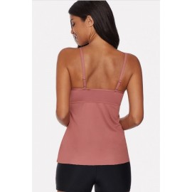 Pink Caged Strappy Padded Beautiful Tankini Top