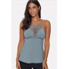 Caged Strappy Padded Beautiful Tankini Top