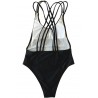 Black Scoop Neck Strappy High Cut Beautiful One Piece Swimsuit