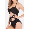 Black Cutout Knotted Halter Padded Beautiful One Piece Swimsuit