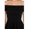 Black Off Shoulder Beautiful High Low Party Dress