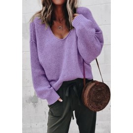 V Neck Long Sleeve Casual Pullover