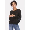 Black Tied Cutout Long Sleeve Casual Sweater