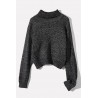 Black Turtle Neck Long Sleeve Casual Pullover