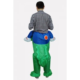 Men Green Ride Crocodile Inflatable Funny Halloween Apparel