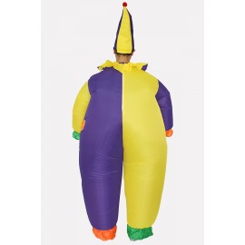 Men Purple Clown Inflatable Adult Cute Carnival Apparel