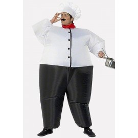 Men Black-white Chef Inflatable Cute Halloween Apparel
