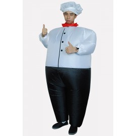 Men Black-white Chef Inflatable Cute Halloween Apparel
