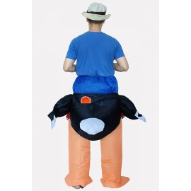 Men Orange Ride Ostrich Inflatable Funny Halloween Apparel