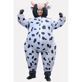 Men Black-white Cow Inflatable Adult Halloween Apparel