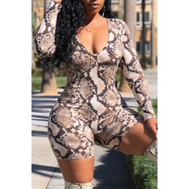 Lovely Beautiful Snakeskin Printed One-piece Romper
