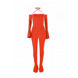 Lovely Beautiful Backless Orange One-piece Jumpsuit(Without Accessory)
