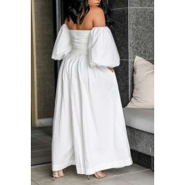 Lovely Stylish Off The Shoulder White One-piece Jumpsuit