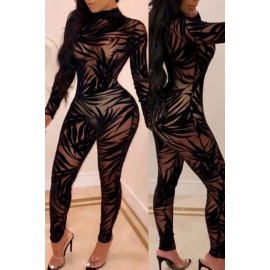 Lovely Beautiful See-through Black One-piece Jumpsuit