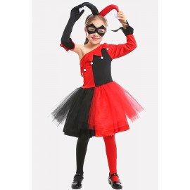 Black-red Clown Kids Halloween Cosplay Apparel