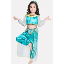 Light-blue Aladdin Princess Kids Cosplay Apparel