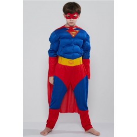 Blue Supermen 3d Print Kids Halloween Apparel