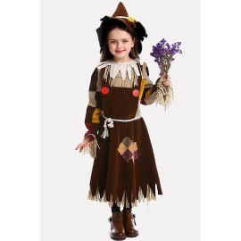 Dark-brown Scarecrow Cute Kids Halloween Apparel