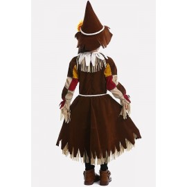 Dark-brown Scarecrow Cute Kids Halloween Apparel