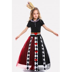 Black Alice In Wonderland Kids Halloween Cosplay Apparel