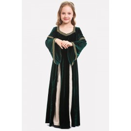 Dark-green Princess Dress Kids Halloween Cosplay Apparel