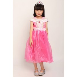 Hot-pink Princess Dress Kids Cute Cosplay Apparel