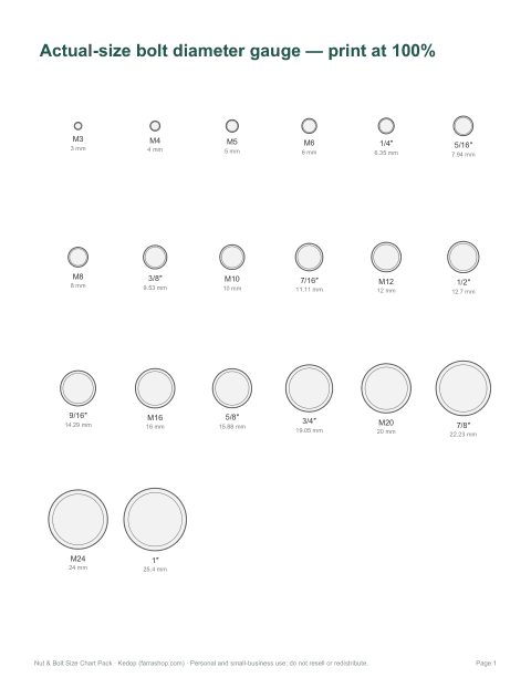 Preview of the first page of Bolt gauge (PDF)